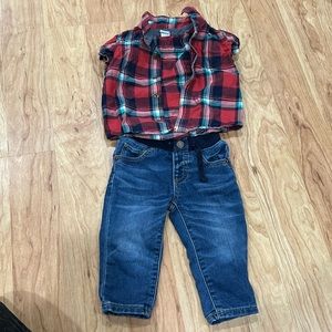 Baby gap button up shirt & jeans